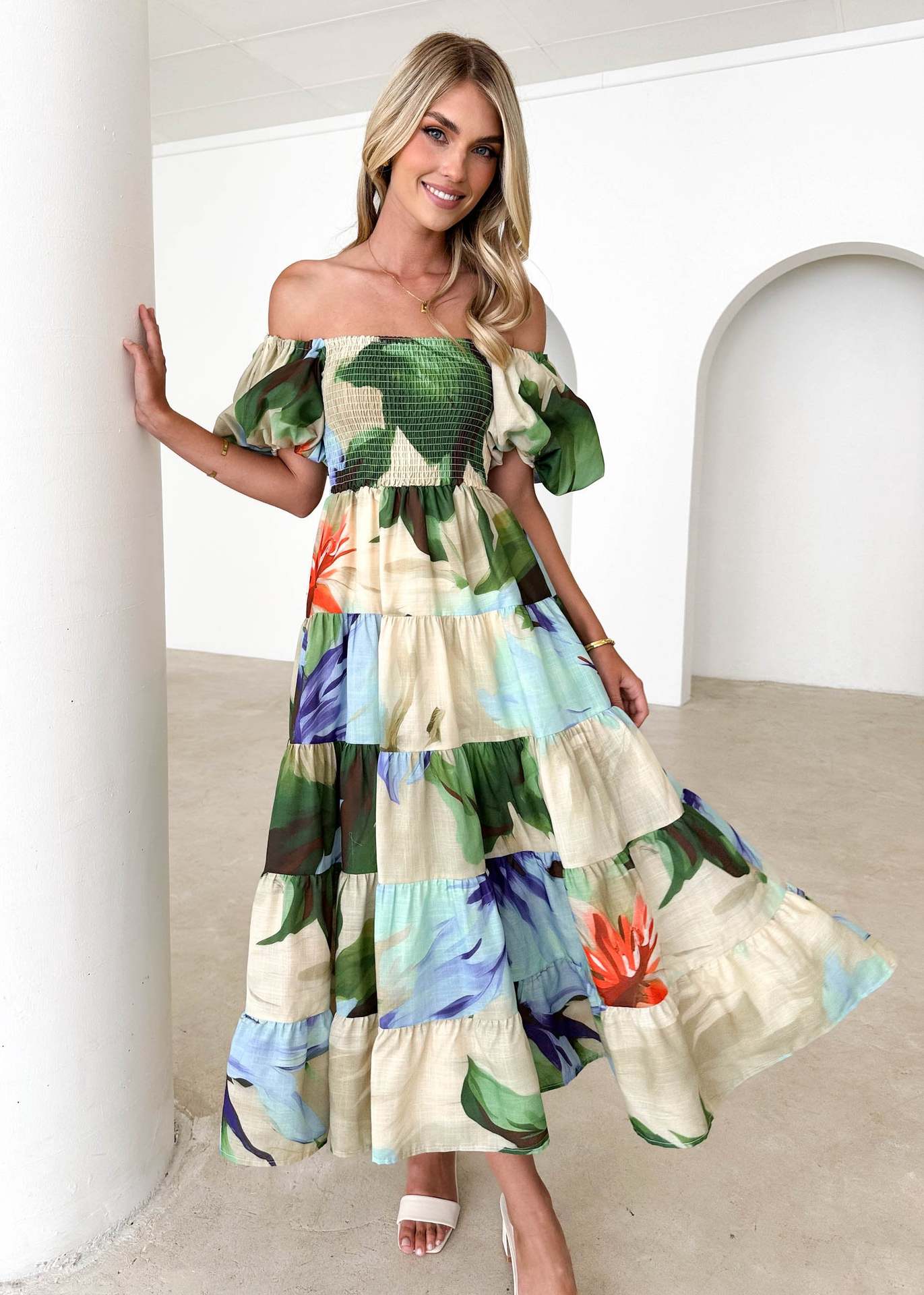 Women's Summer Bubble Sleeve Dress