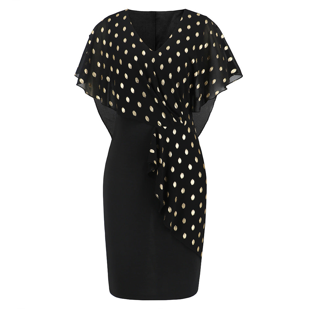 Casual Chiffon Polka Dot Print Party Dresses-Dresses-LQ600-hei-S-Free Shipping at meselling99