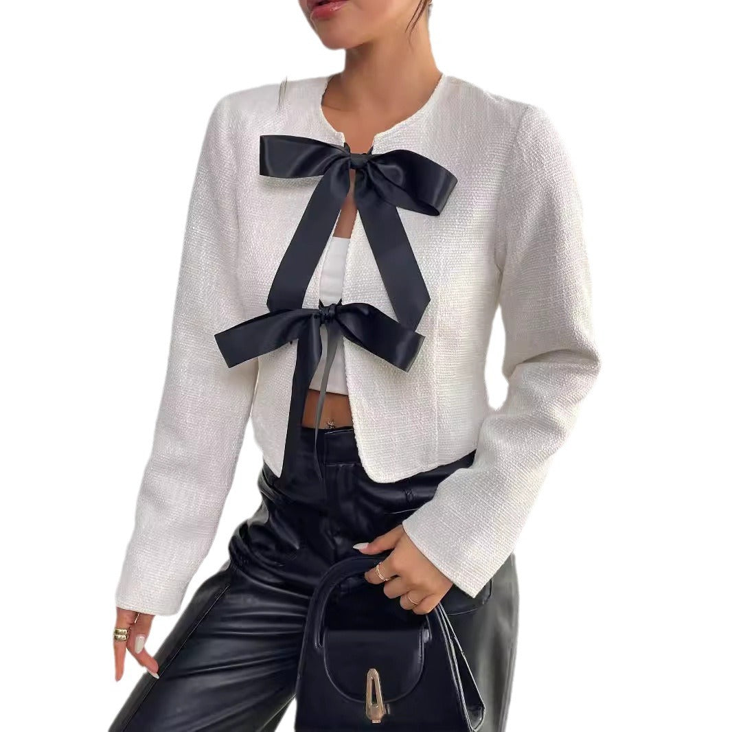 Fashion Irregular Bow Long Sleeves Blazers