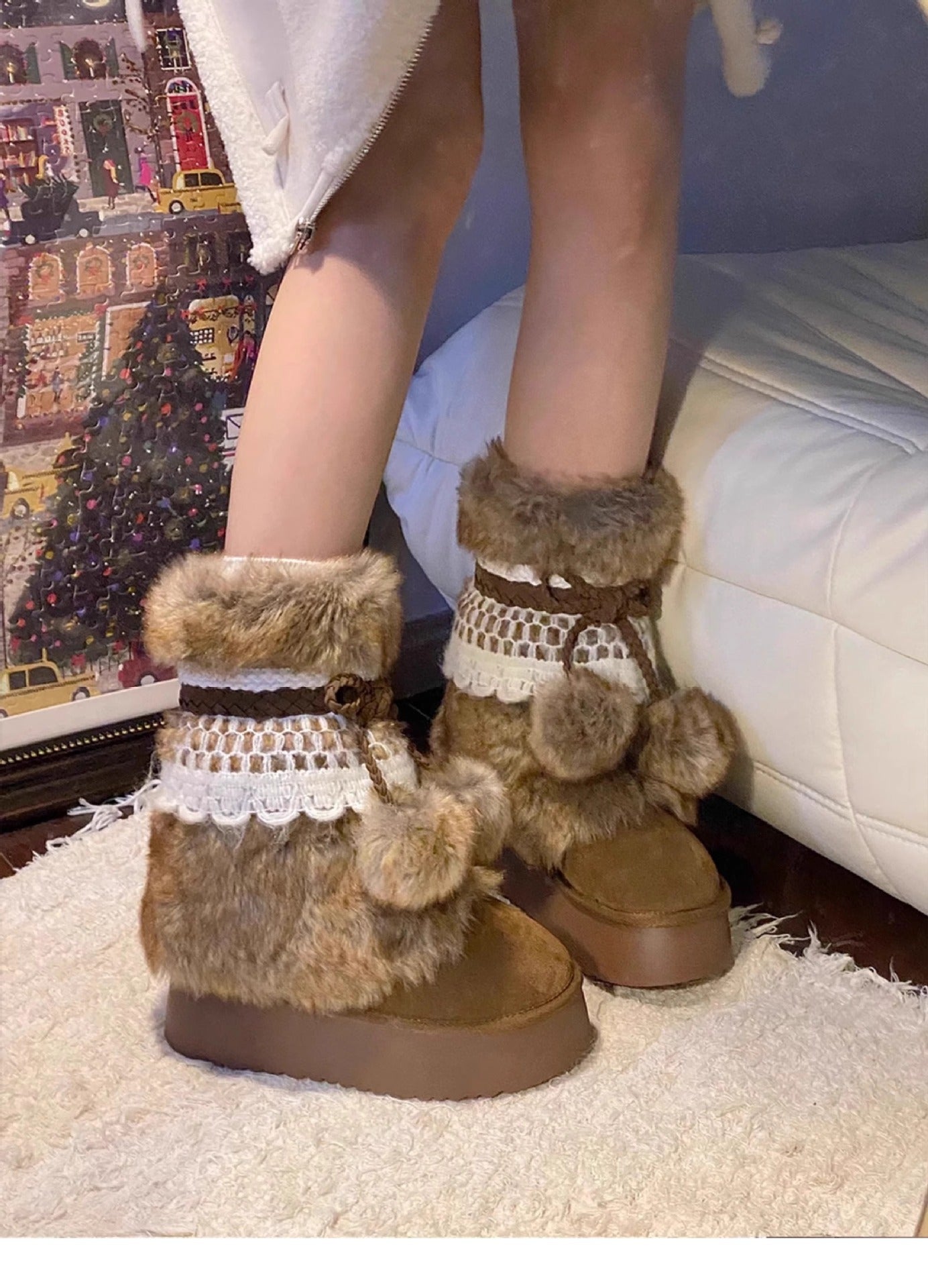 Women's Winter Fuzzy Snow Boots