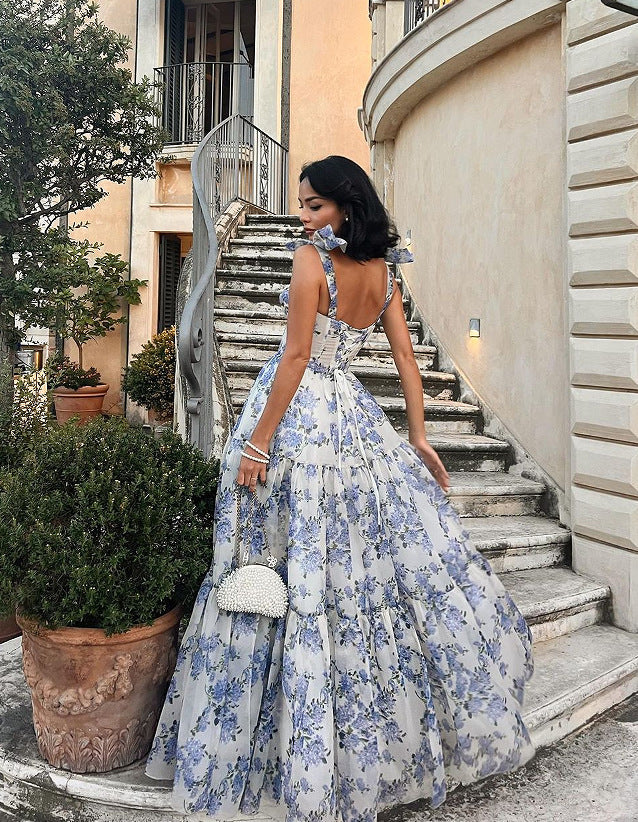 Elegant Off-Shoulder Long Chiffon Dress for Women