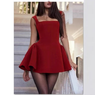 Women's Waist-Defining A-Line Sleeveless Dress