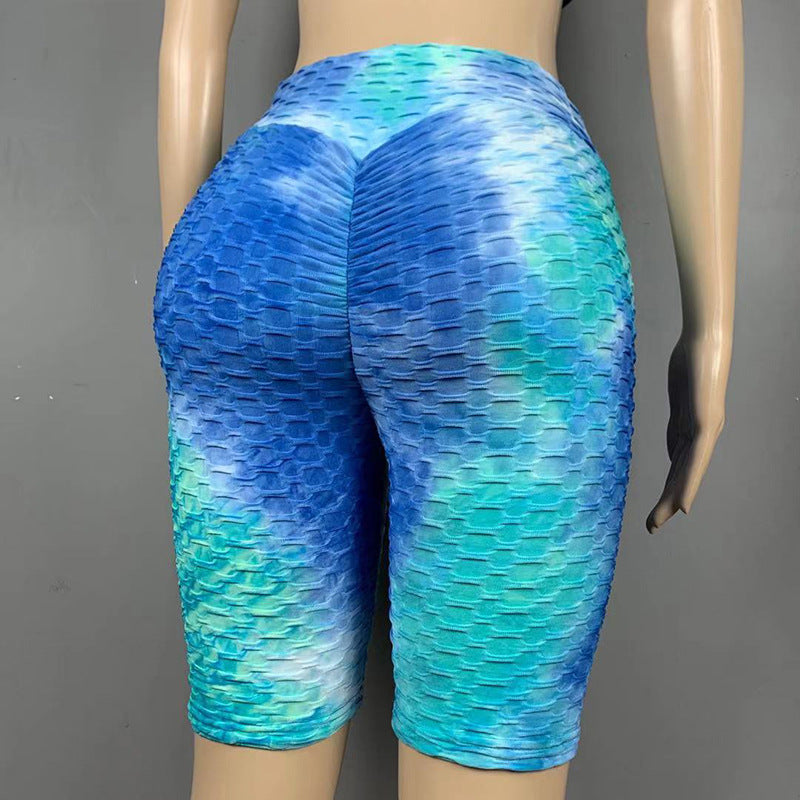 Watercolor Jacquard Tie-Dye Bubble Shorts – Yoga & Fitness 5-Inch Shorts