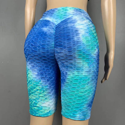 Watercolor Jacquard Tie-Dye Bubble Shorts – Yoga & Fitness 5-Inch Shorts