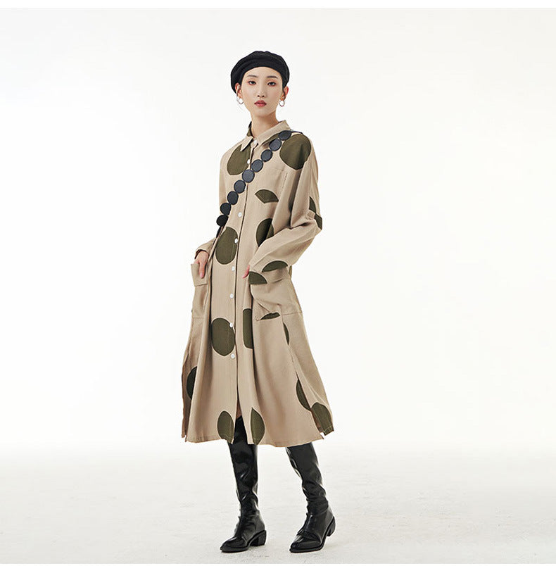 Designed Dot Print Plus Sizes Shirts Coats for Women-Dresses-Free Shipping at meselling99