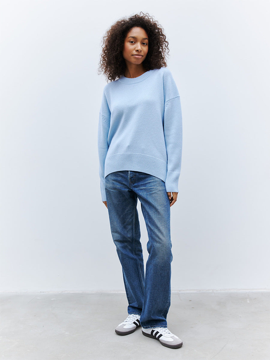 Women's Oversized Round Neck Long Sleeve Sweater