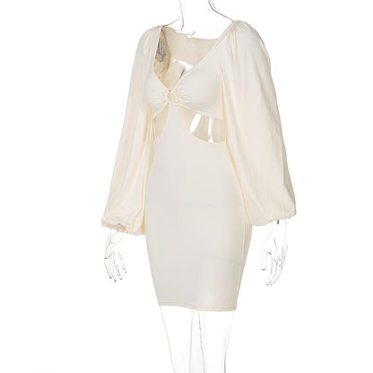 Sexy Lantern Sleeves Summer Short Dresses-Dresses-Free Shipping at meselling99
