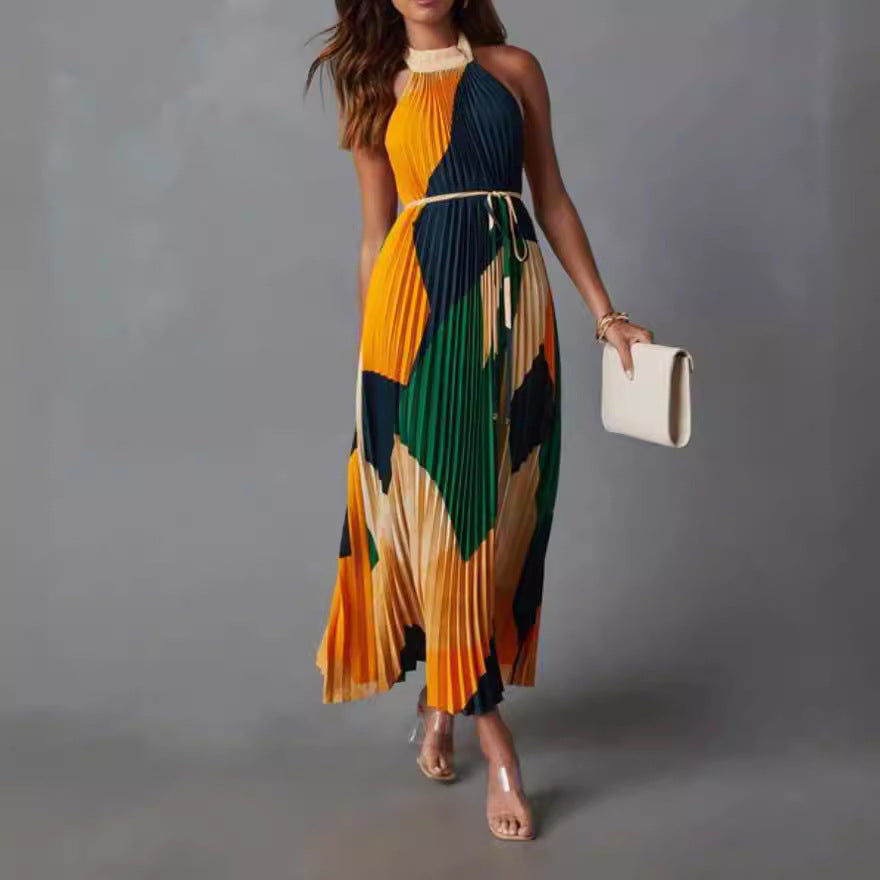 omen's Summer Backless Tie-Detail Dress