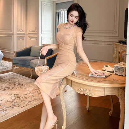 Sexy Gold Sequin Party Dresses
