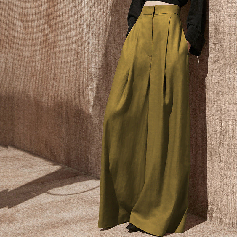 Women's High-Waisted Flowy Wide-Leg Pants