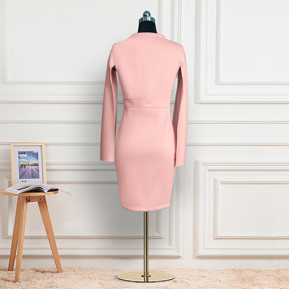 Sexy High Waist Round Neck Bodycon Dresses-Sexy Dresses-Free Shipping at meselling99