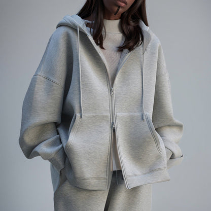 Designed Zippered Hoodies Coats & Drawstring Sports Pants