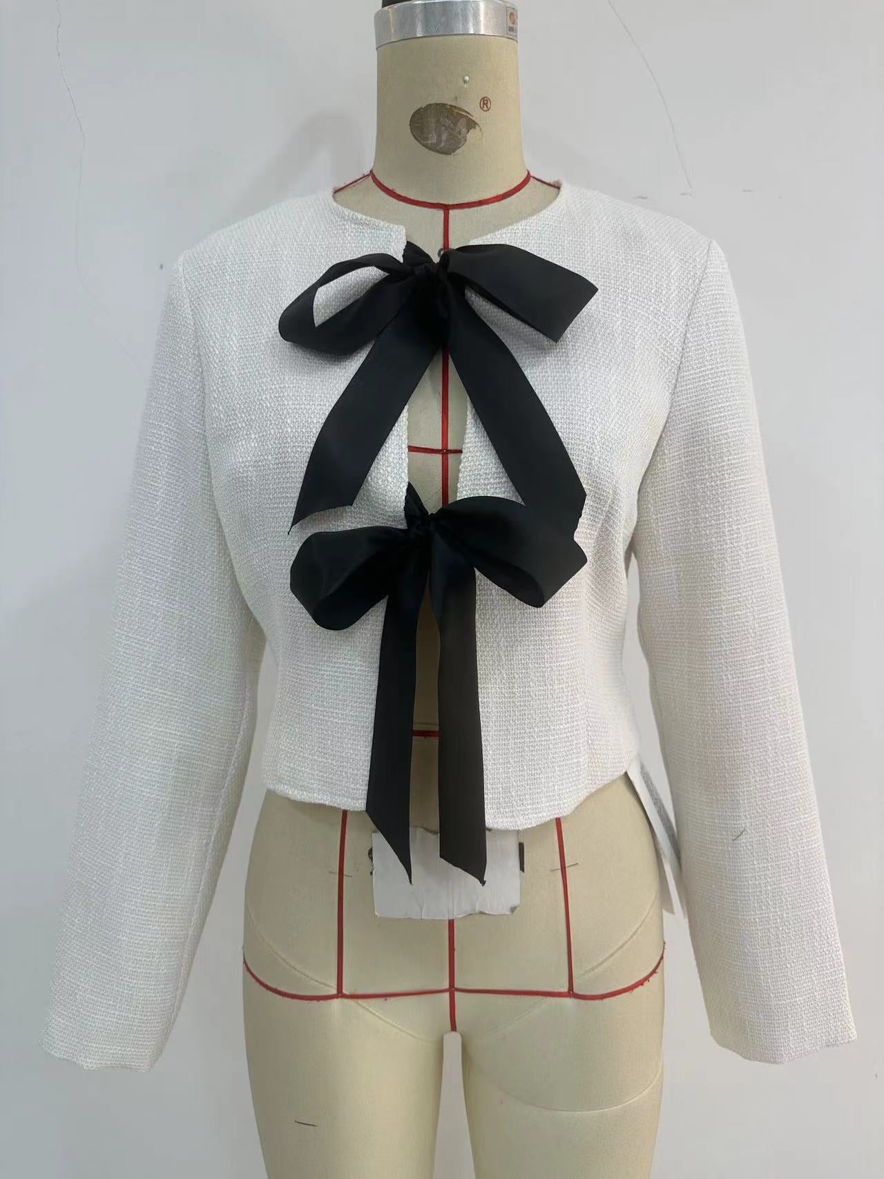 Fashion Irregular Bow Long Sleeves Blazers