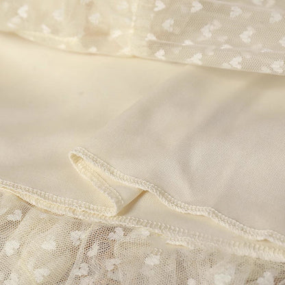 Plus-Size A-Line Tulle Skirt with Jacquard Heart Design