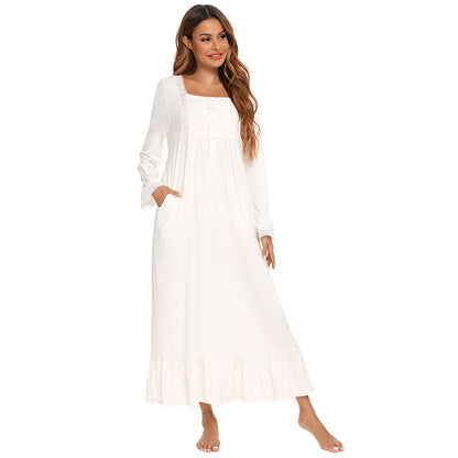 Casual Plus Sizes Long Sleeves Nightgown