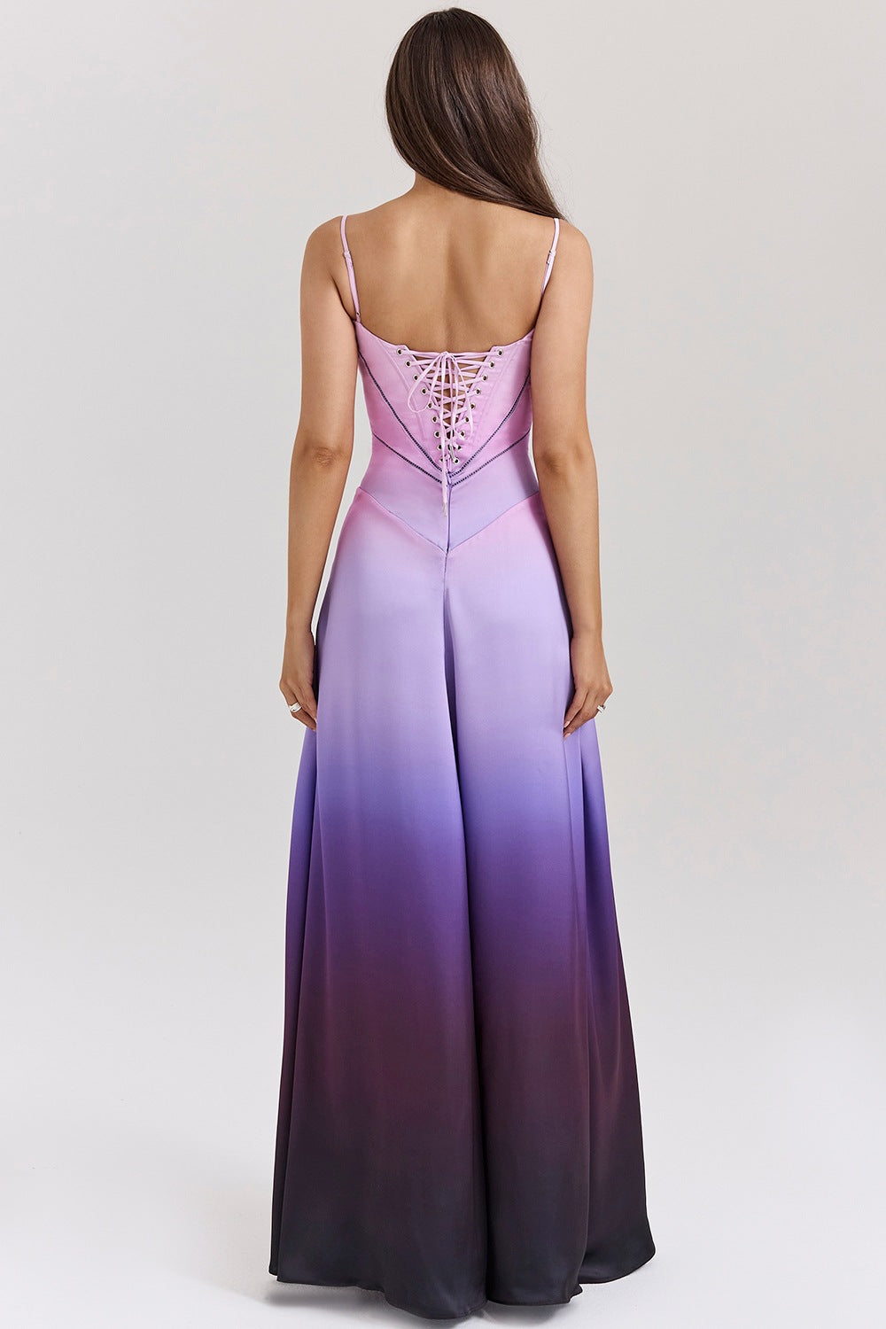 Elegant Long Satin Slip Dress with Low Back
