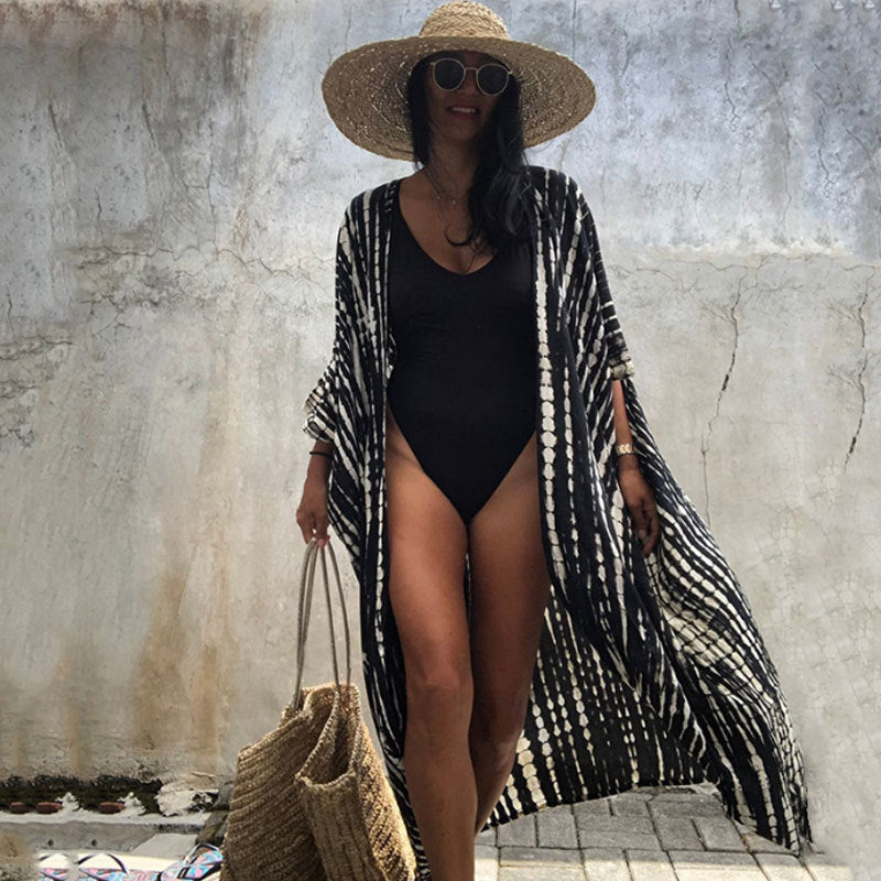 Summer Sun-proof Leaf Print Bikini Cover Ups