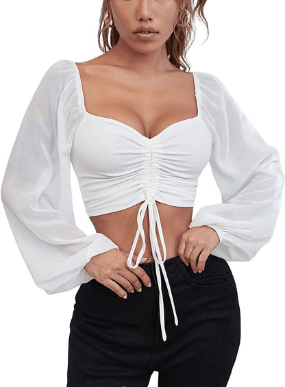 Sexy V-Neck Peplum Chiffon Blouse