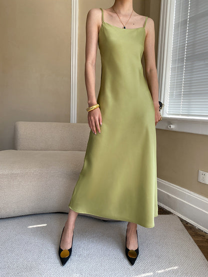 Elegant French Satin Slip Dress