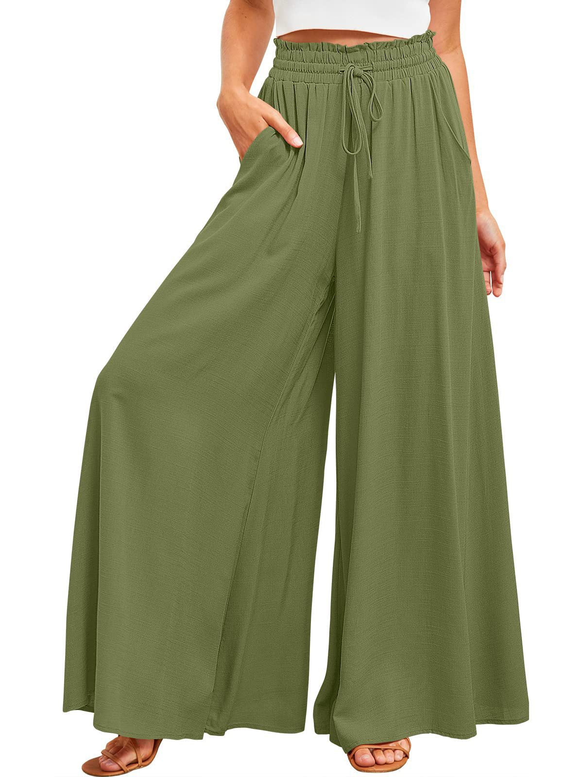 Women's High-Waisted Wide-Leg Palazzo Pants
