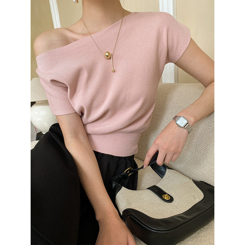 Women's Minimalist Short Sleeve Knit Top
