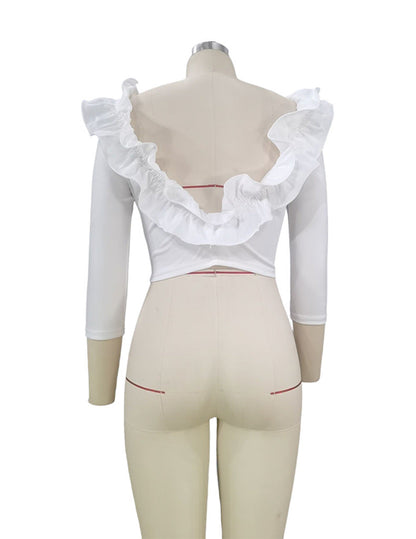 Sexy Designed Ruffled Women Tops