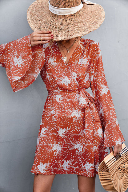 Casual Trumpet Sleeves Bangdage Dresses