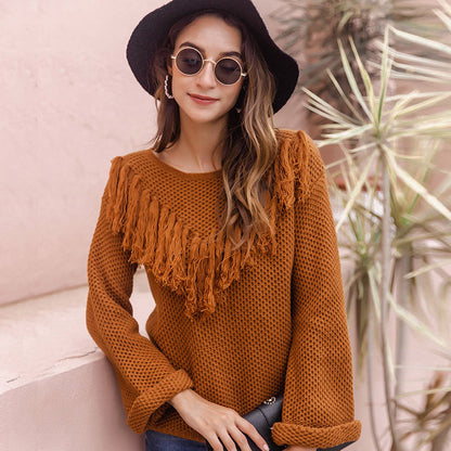 Fashion Brown Knitted Sweaters