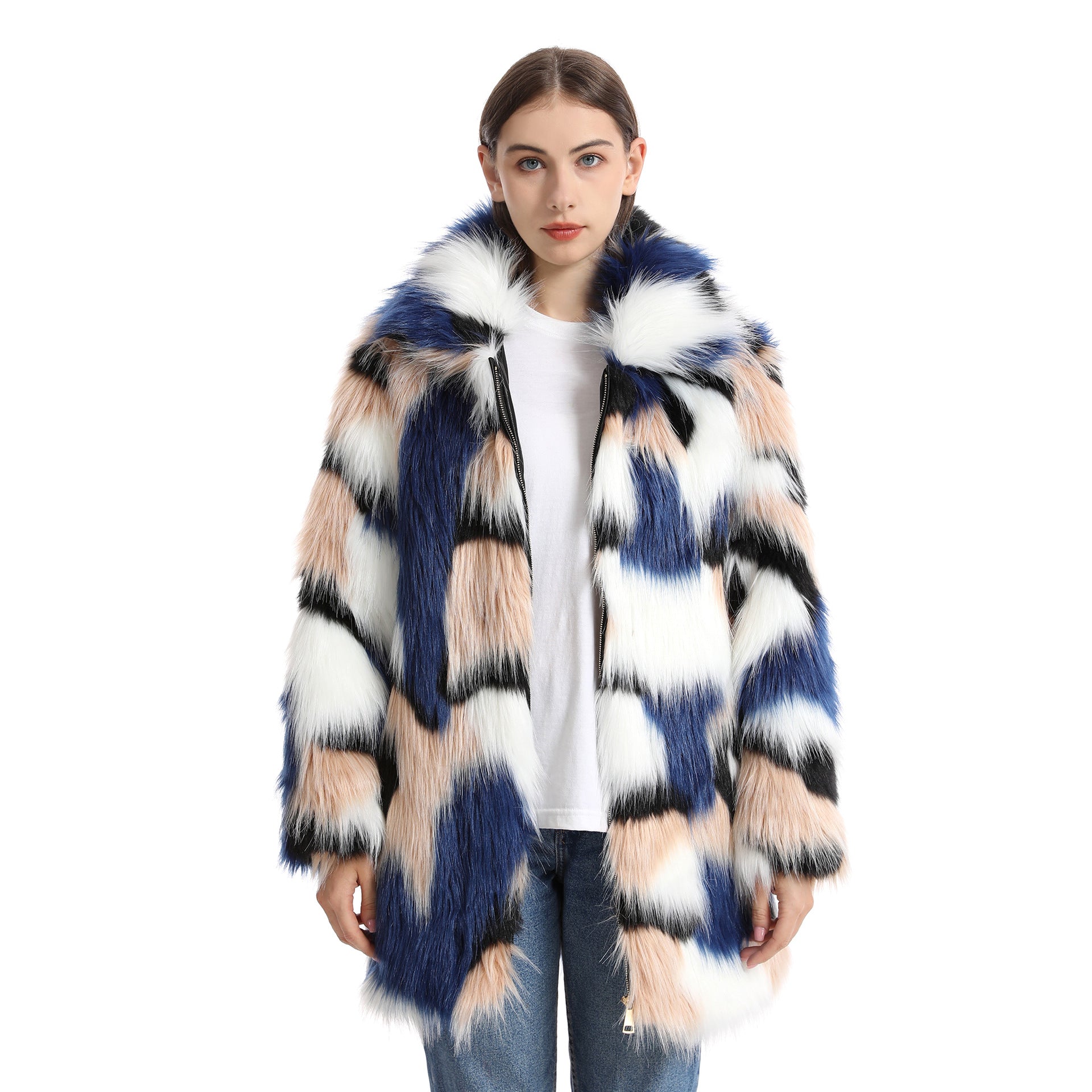 Women's Plush Long-Length Faux Fur Coat
