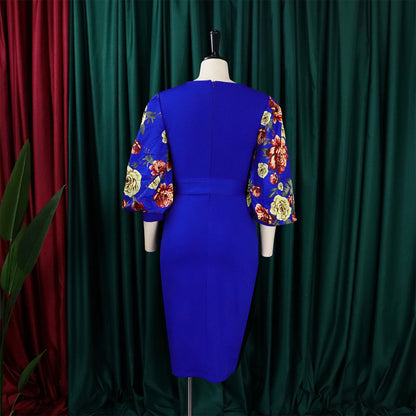 Classy Floral Print Plus Sizes Dresses for Women-Dresses-Free Shipping at meselling99
