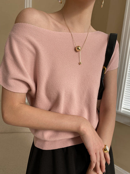 Women's Minimalist Short Sleeve Knit Top