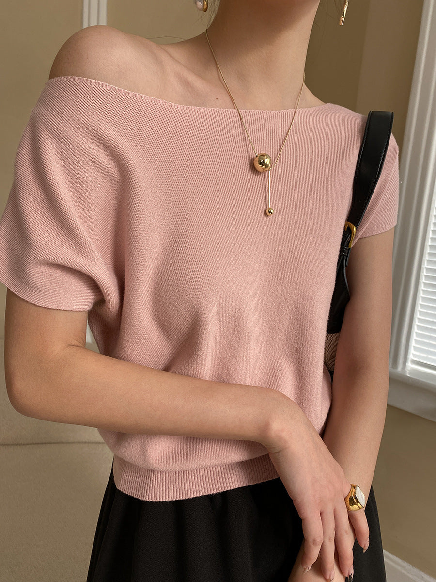 Women's Minimalist Short Sleeve Knit Top
