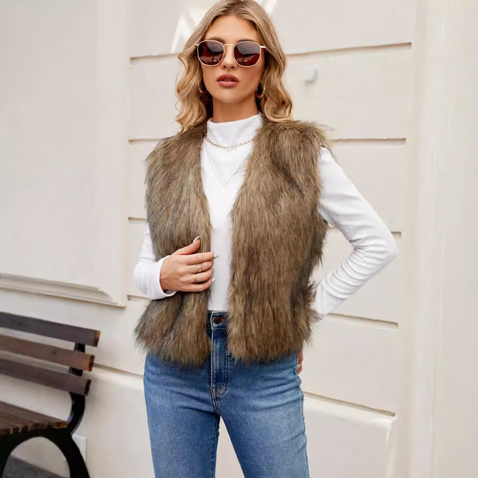 Women's Short Faux Fur Vest
