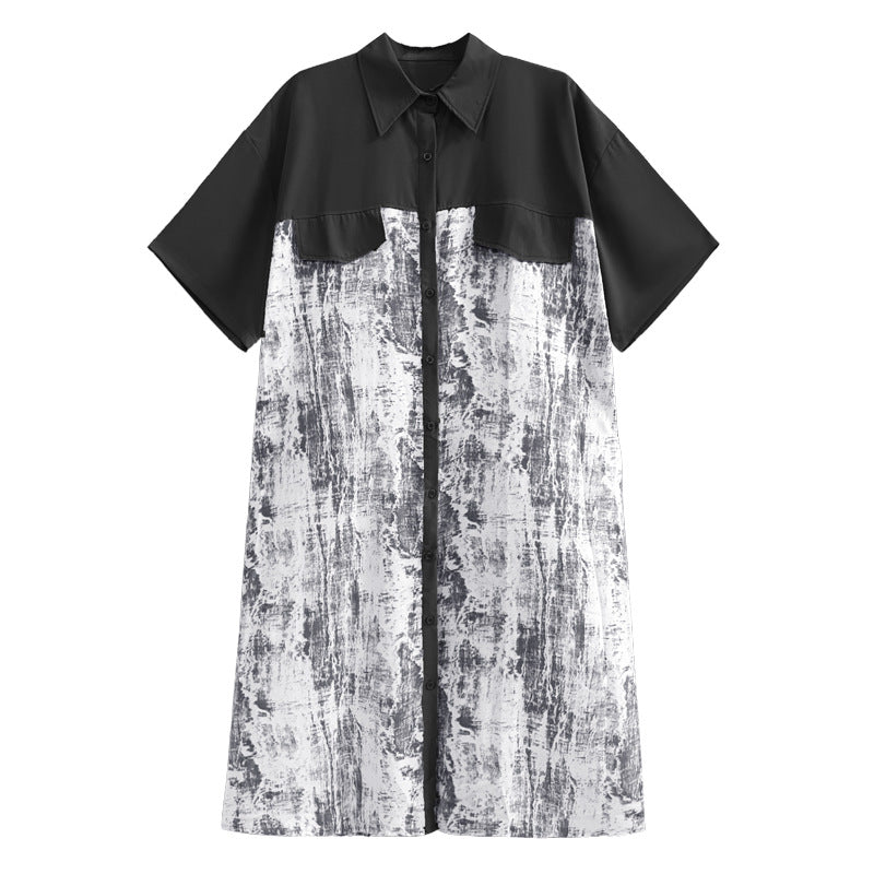Summer Plus Sizes Long Shirts Dresses-Dresses-Black-One Size-Free Shipping at meselling99