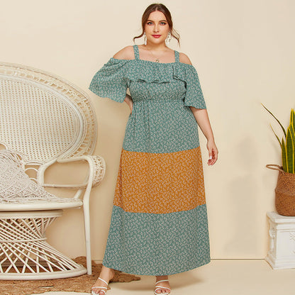 Women Floral Print Plus-Size Dress
