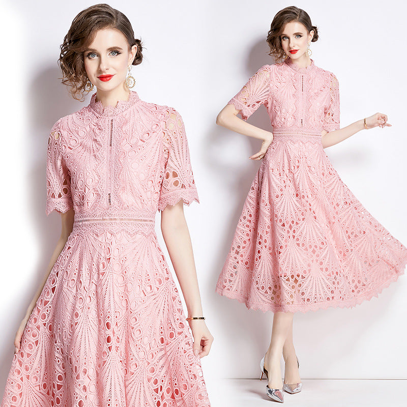 Elegant Vintage Lace Maxi Dress