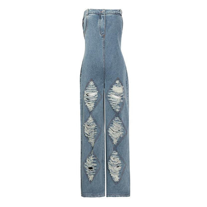 Summer Personality Broken Holes Pipe Pants-STYLEGOING