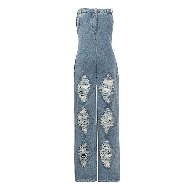 Summer Personality Broken Holes Pipe Pants-STYLEGOING