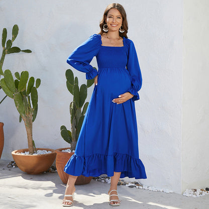 Maternity Dress with Chiffon Flared Sleeve
