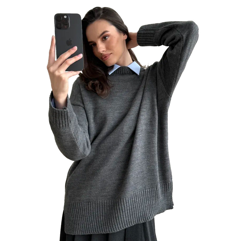 Women's Casual Split Hem Sweater