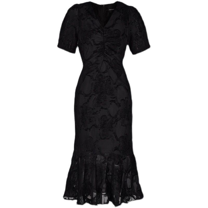 Women Black Lace Plus Sizes Mermaid Dresses-Dresses-Free Shipping at meselling99