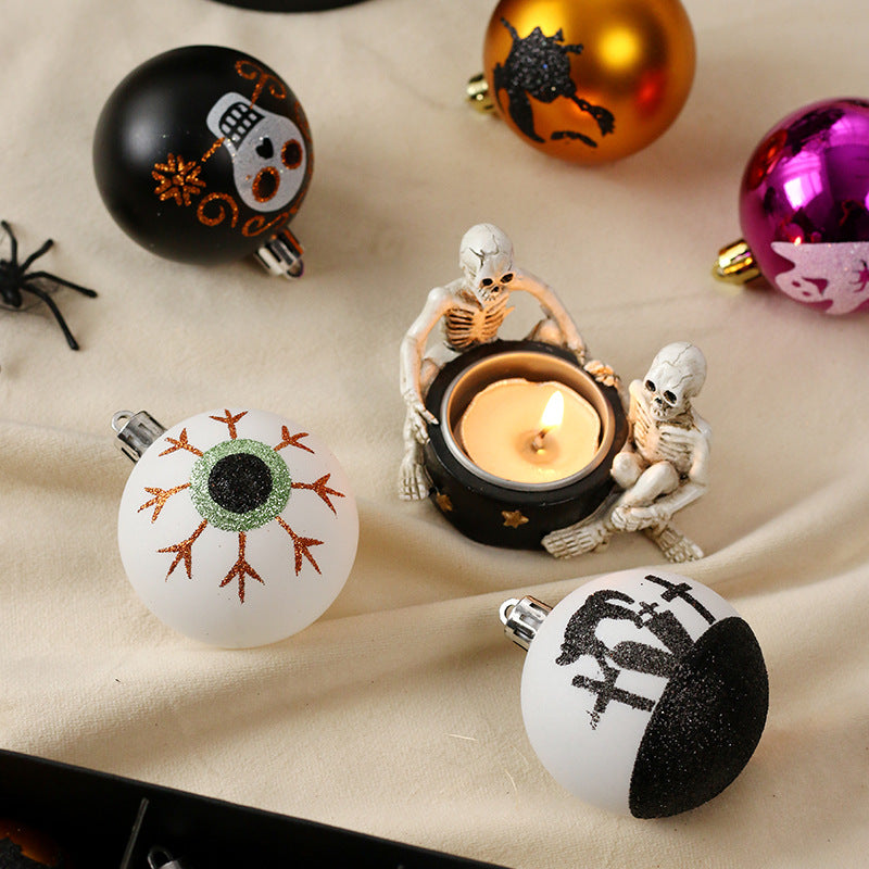16-Pack Skull Themed Halloween Party Decorations for Home & Tree