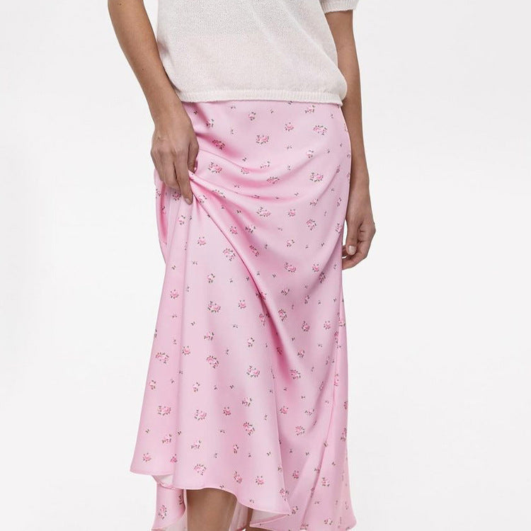 Women's Satin Print Pencil Skirt