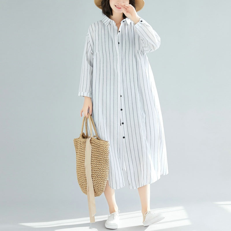 Fashion Linen Plu Ssizes Fall Shirts Coats-Coats & Jackets-White-One Size-Free Shipping at meselling99