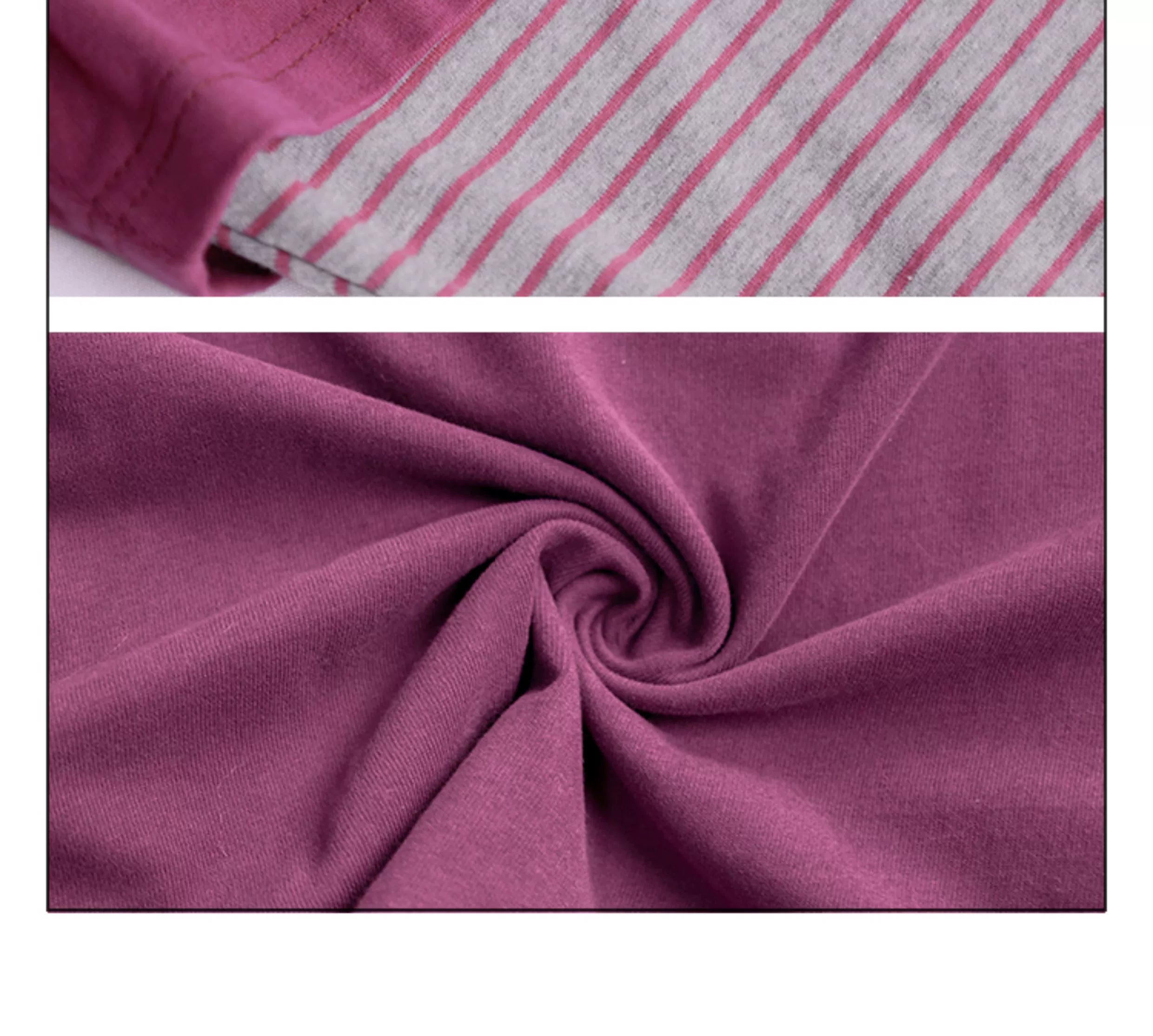 Girlyhalo Retro Two-Tone Long Sleeve T-Shirt for Women-Purple-S-Free Shipping Leatheretro