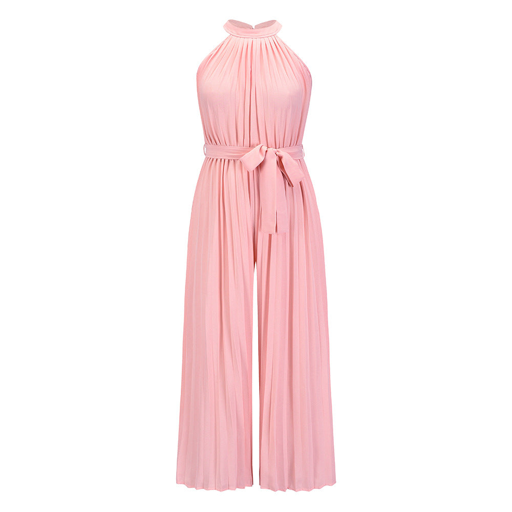 Sexy Halter Summer Wide Legs Jumpsuits for Women
