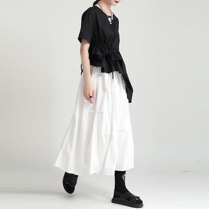 Women's High Waist A-Line Midi Skirt