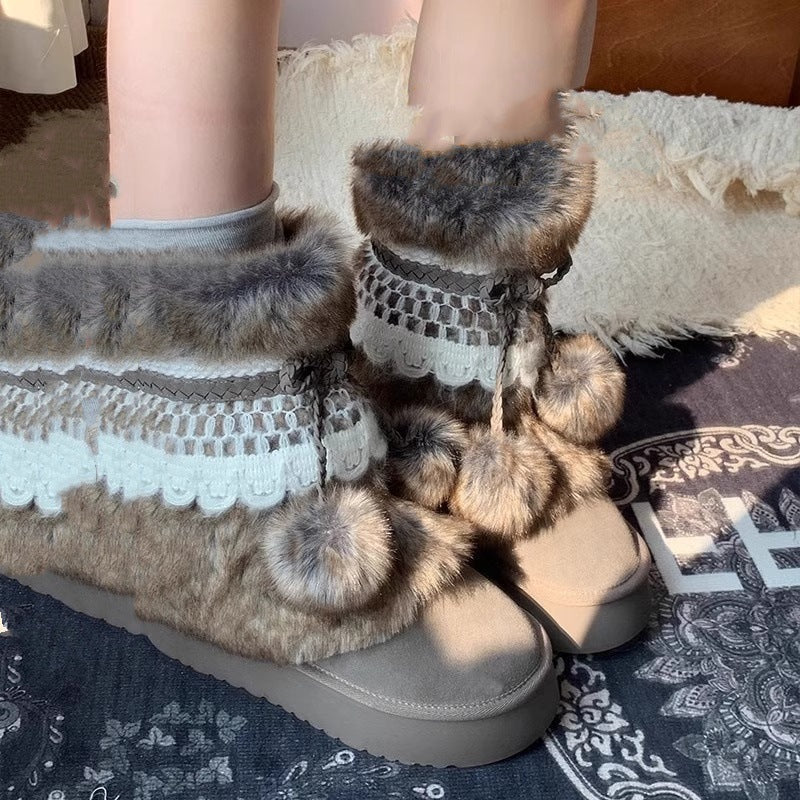 Women's Winter Fuzzy Snow Boots