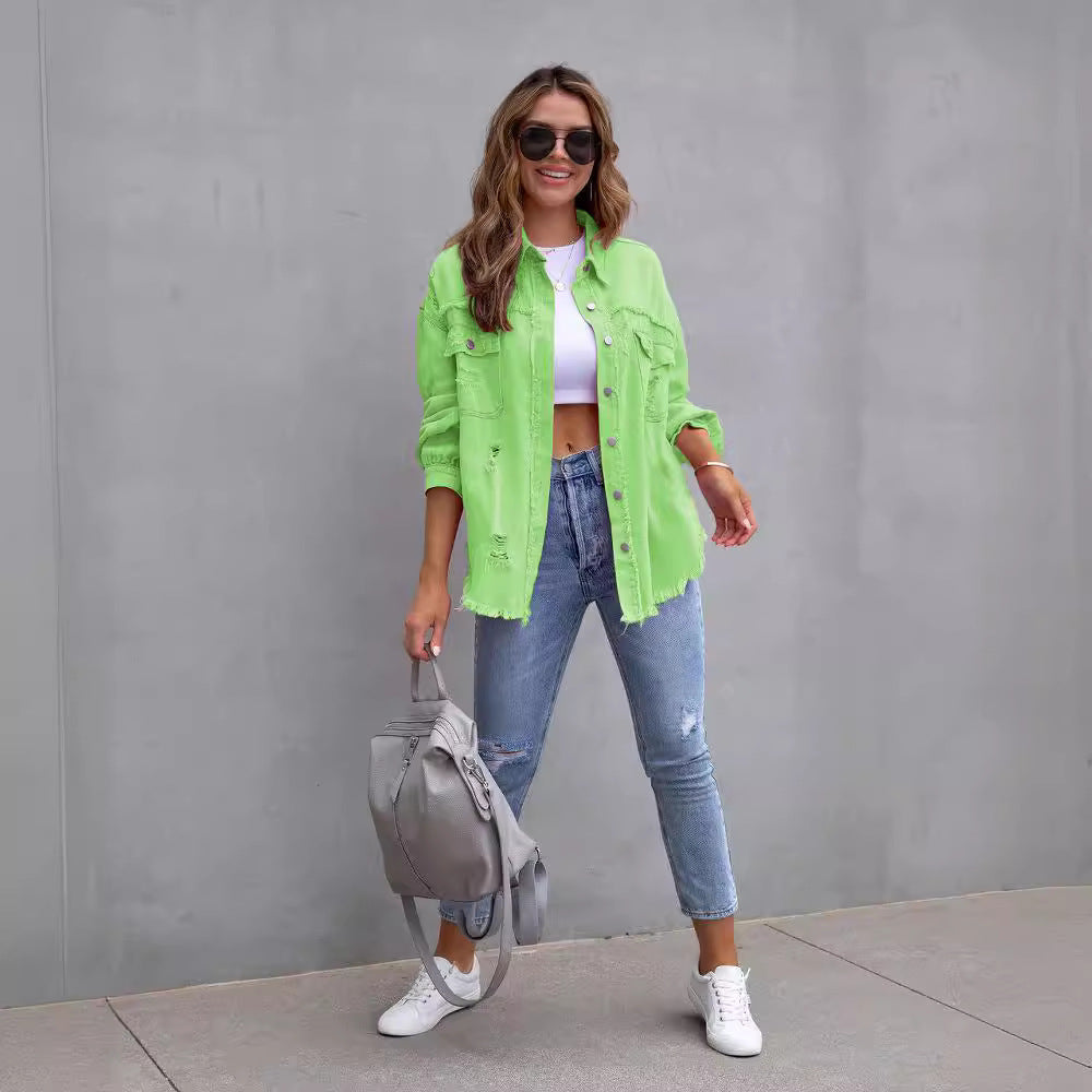Women's Distressed Denim Jacket