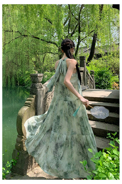 Women's Halter Neck Floral Dress